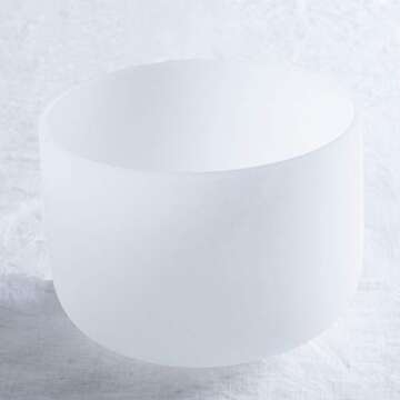 Leize 6-12 inch Chakra Tuned 432hz Set of 7 Flawless Quartz Crystal Singing Bowls with Heavy Duty Carrying Cases and Singing Bowl Mallet Suede Strikers