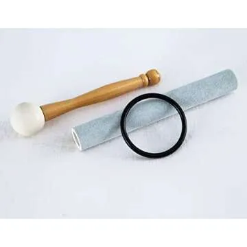 Leize 6-12 inch Chakra Tuned 432hz Set of 7 Flawless Quartz Crystal Singing Bowls with Heavy Duty Carrying Cases and Singing Bowl Mallet Suede Strikers