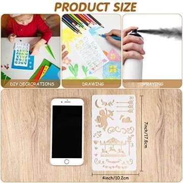 28 Pieces Letter and Number Stencils Reusable Plastic Letter Stencils Alphabet Journal Stencils Font Templates for Notebook, Diary, Scrapbook, DIY Drawing Template on Wood Glass Door Holiday Decor