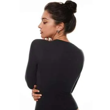 INLYRIC Women's Soft Long Sleeve Crew Neck Crop Tops