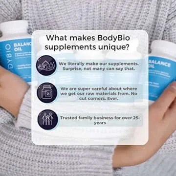 BodyBio Balance Oil - Essential Fatty Acids Omega 3 & 6 - Cold Pressed, Vegan, Organic Safflower and Flax Seed Oil Blend for Brain & Mood Support and Cellular Health, 16 oz