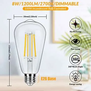 Dimmable Vintage LED Edison Light Bulbs for Home