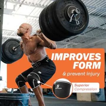 ProFitness Knee Sleeve Weightlifting - Knee Brace for Men Workout Support for Working belt weightlifting Out, belt for weightlifting Squats, Weight Lifting, Functional Fitness (Black/Black, Medium)