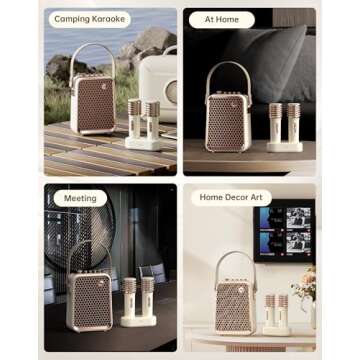 Divoom Songbird-HQ2 Karaoke Machine with 2 Wireless Microphones,Bluetooth Speaker for Adults Girls Boys,Audio Mixer Karaoke System for Home Party Outdoor,TF/AUX/USB Support, for All Ages