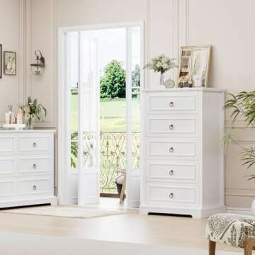 Stylish HOSTACK 5 Drawer Dresser for Modern Homes
