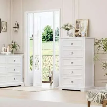 Stylish HOSTACK 5 Drawer Dresser for Modern Homes
