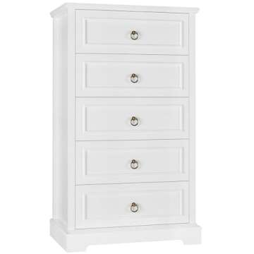Stylish HOSTACK 5 Drawer Dresser for Modern Homes