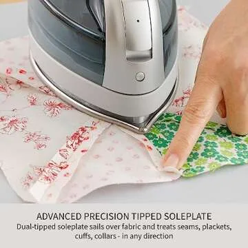 Panasonic Cordless Iron, Portable 360-Degree Freestyle Dry/Steam Iron with Precision Tips and Stainless Steel Soleplate, Anti-Calc and Anti-Drip, Power Base and Carrying/Storage - NI-QL1100L (Silver)