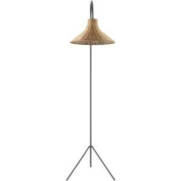 BoutiqueRugs Mporokoso Boho Floor Lamp for Living Room - Shade Jute, Rattan - Iron Standing Lighting...