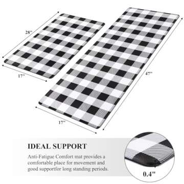 Pauwer Anti Fatigue Kitchen Mat Waterproof & Cushioned Set