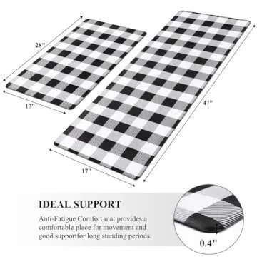 Pauwer Anti Fatigue Kitchen Mat Waterproof & Cushioned Set