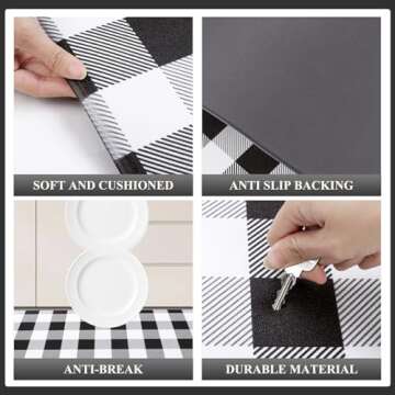 Pauwer Anti Fatigue Kitchen Mat Waterproof & Cushioned Set