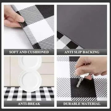 Pauwer Anti Fatigue Kitchen Mat Waterproof & Cushioned Set