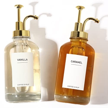 Elegant 16.9oz Coffee Syrup Dispensers with Pumps