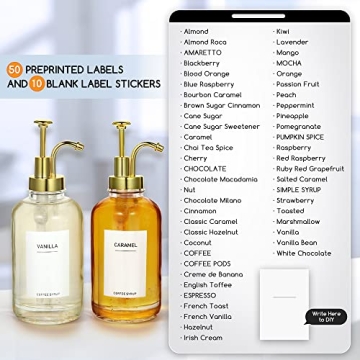 Elegant 16.9oz Coffee Syrup Dispensers with Pumps