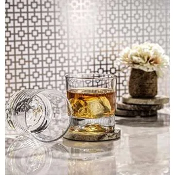 JoyJolt Whiskey Glasses - Set of 4 Crystal Elegance