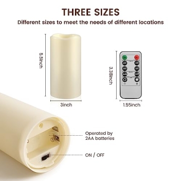 Waterproof Remote Control Flameless Candles 2Pack