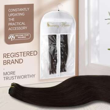 Sunny Hair Clip in Hair Extensions Straight Human Hair Clip in Extensions Remy Clip in Hair Extensions Real Human Hair Extensions Clip ins Dark Brown Hair Extensions 18inch