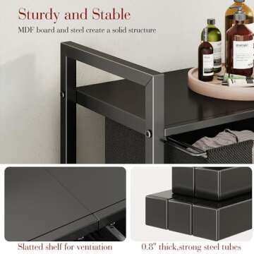 Kitstorack Laundry Basket Organizer with Shelf & Bags