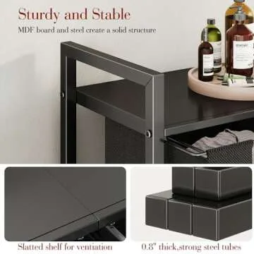 Kitstorack Laundry Basket Organizer with Shelf & Bags