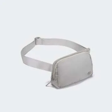 Pander Unisex Belt Bag Fanny Pack for Women with Adjustable Strap, Small Waist Pouch for Workout Running Traveling Hiking (Seal Grey).