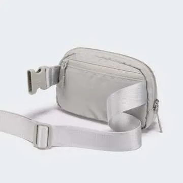 Pander Unisex Belt Bag Fanny Pack for Women with Adjustable Strap, Small Waist Pouch for Workout Running Traveling Hiking (Seal Grey).