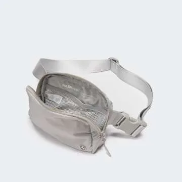 Pander Unisex Belt Bag Fanny Pack for Women with Adjustable Strap, Small Waist Pouch for Workout Running Traveling Hiking (Seal Grey).