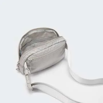 Pander Unisex Belt Bag Fanny Pack for Women with Adjustable Strap, Small Waist Pouch for Workout Running Traveling Hiking (Seal Grey).