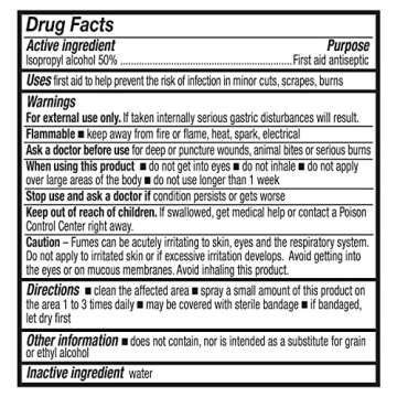 Amazon Basics 50% Isopropyl Alcohol First Aid Antiseptic Spray Bottle, Unscented, 10 Fl Oz (Pack of 6) (Previously Solimo)