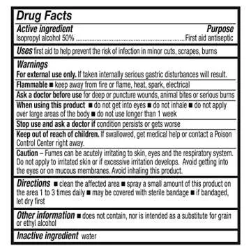 Amazon Basics 50% Isopropyl Alcohol First Aid Antiseptic Spray Bottle, Unscented, 10 Fl Oz (Pack of 6) (Previously Solimo)