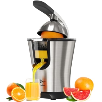 Eurolux Premium Electric Orange Juicer - Powerful, Stainless Steel & Easy to Use