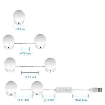 SICCOO Vanity Lights for Mirror, RGB Colorful DIY Hollywood Lighted Makeup Vanity Mirror Dimmable Lights, 14-Bulb, RGB (Mirror Not Include)