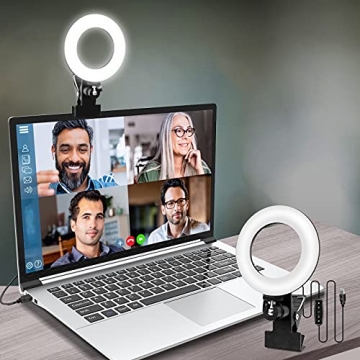 Video Conference Lighting,Webcam Lighting,Ring Light for Monitor Clip On,Zoom Call Lighting, Remote ...