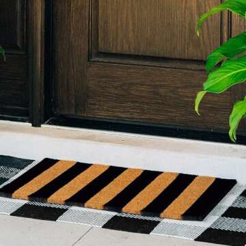THEODORE MAGNUS Door Mat – Coir Doormat for Outdoor Entrance, Durable Welcome Mat with Non-Slip Ba...