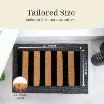 THEODORE MAGNUS Coir Doormat - Durable, Non-Slip Welcome Mat