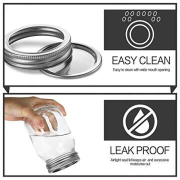 KAMOTA Mason Jars 16 oz With Regular Lids and Bands, Ideal for Jam, Honey, Wedding Favors, Shower Favors,DIY Spice Jars, 18 PACK, 20 Whiteboard Labels Included