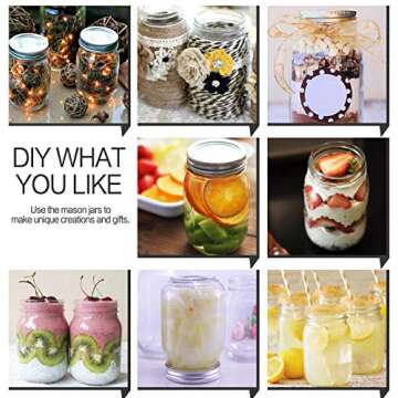 KAMOTA Mason Jars 16 oz With Regular Lids and Bands, Ideal for Jam, Honey, Wedding Favors, Shower Favors,DIY Spice Jars, 18 PACK, 20 Whiteboard Labels Included