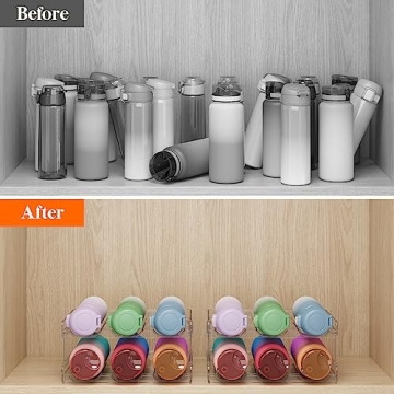 Stackable Water Bottle Organizer for Efficient Storage