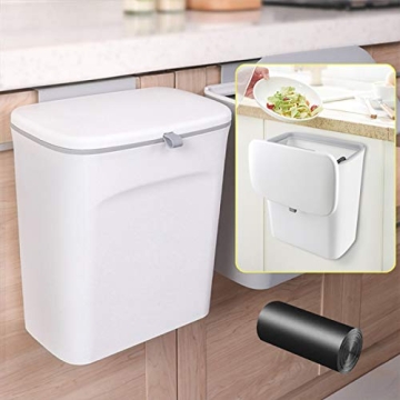 AYADA Hanging Trash Can: 2.37 Gallon Kitchen Solution