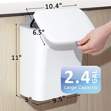 AYADA Hanging Trash Can: 2.37 Gallon Kitchen Solution