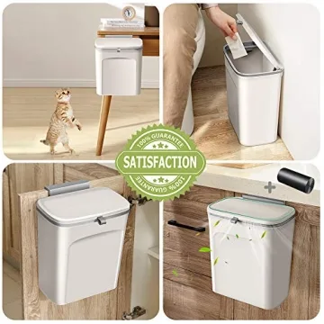 AYADA Hanging Trash Can: 2.37 Gallon Kitchen Solution