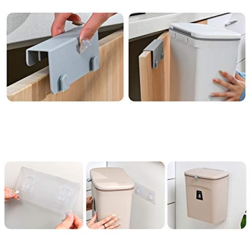 AYADA Hanging Trash Can: 2.37 Gallon Kitchen Solution