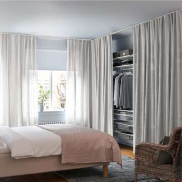 FELIDESIGN Curtain Track, Ceiling Curtain Track for Room Divider, Ceiling Mount Rail Set with Roller...