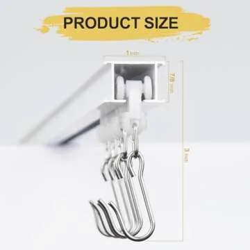 FELIDESIGN Curtain Track, Ceiling Curtain Track for Room Divider, Ceiling Mount Rail Set with Roller Hooks, White, 6ft - 9ft