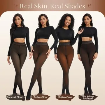 Spring Water Fleece Lined Tights for Women in Black