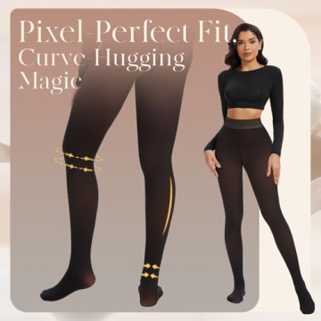 Spring Water Fleece Lined Tights for Women in Black