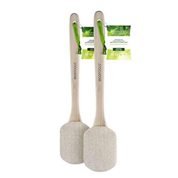 EcoTools Loofah Bath Brush, Back Brush for Bath & Shower, Made with Long Handle & Natural Loofah Mat...