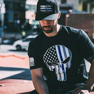 Military-Inspired American Flag T-Shirt for Men