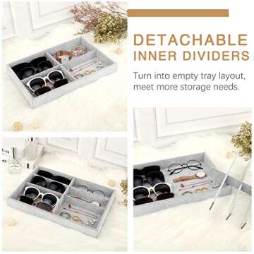 Elegant Emibele Sunglass Organizer with 8 Velvet Grids