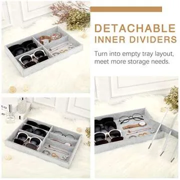 Elegant Emibele Sunglass Organizer with 8 Velvet Grids